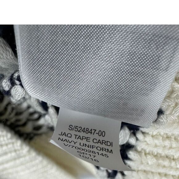 Gap Women’s Jacquard Open Front CardiganSize XS / S Navy & Cream - Picture 7 of 9